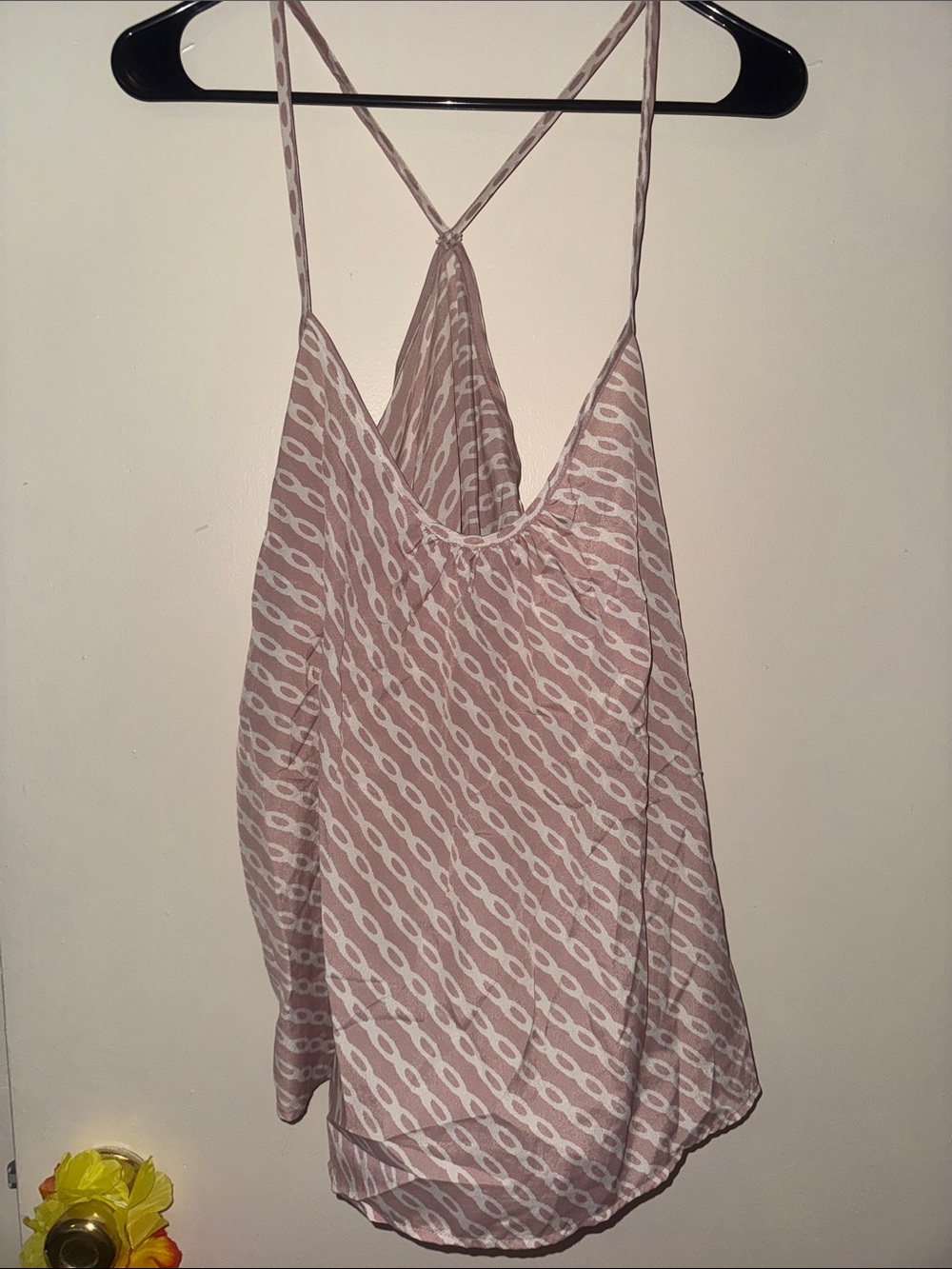 Sleeveless Rustic Pink Patterned Spaghetti Strap Tank